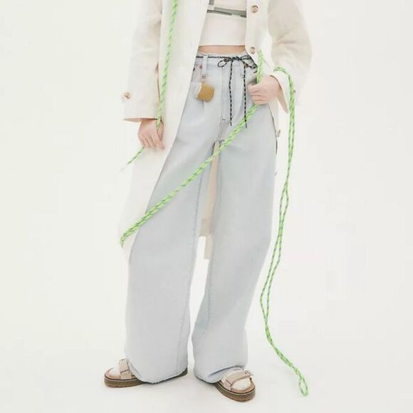 NWT Madewell Size 29 Superwide Leg Jeans Pleated Edition Olcott Wash Style ND612 - Picture 1 of 16